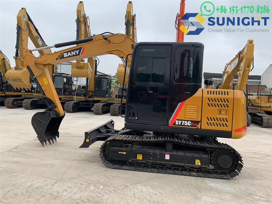 Efficiënt veilig comfortabel handig SANY Sy75c Crawler Excavator Gebruikt Sy75c